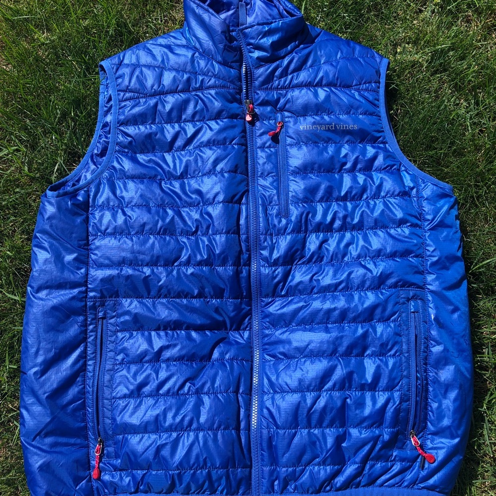 Mens Vineyard Vines performance puffer vest blue